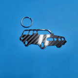 Carbon Fiber keychain for Volvo 200 (1974-1993) Inspired Keychain Lanyard 3d  front view Glossy Twill (Copy)