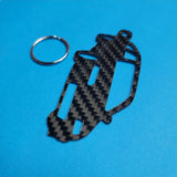 Carbon Fiber keychain for Honda Civic CRX (1988-1991) Inspired Keychain Lanyard 3d  front view Glossy Twill