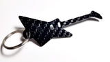 Gibson Explorer Guitar Inspired Solid CARBON FIBER 2.0mm Key Chain