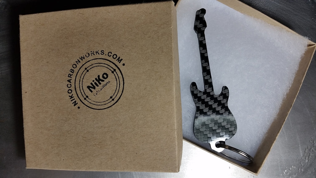 Fender Stratocaster Guitar Inspired Solid CARBON FIBER 2.0mm Key Chain ...